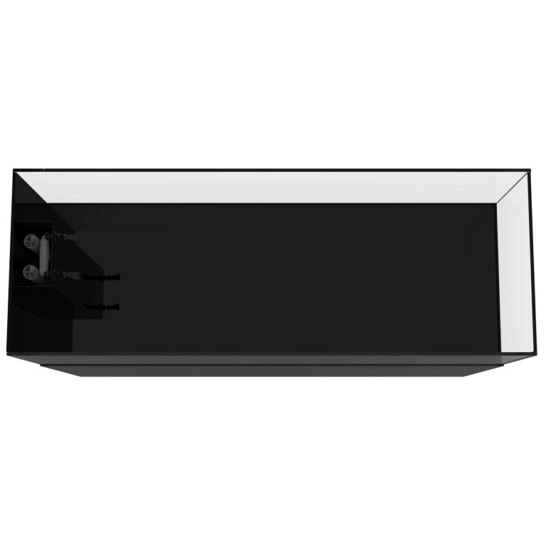 Top view of the ProStar 230 Peninsula aquarium showing the black glass base and integrated overflow section on one end.
