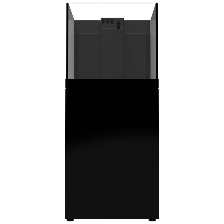 Alternate front view of ProStar Rimless V2 60 gallon rimless aquarium with black stand by Pro Clear Aquatic Systems