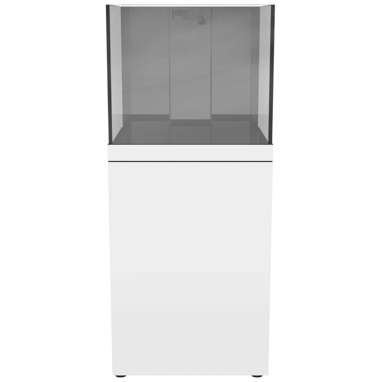 ProStar Rimless V2 60 gallon regular aquarium with white stand by Pro Clear Aquatic Systems, alternate view